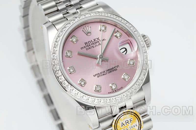 ARF FactoryRolex log top-tier pink plate diamond bezel31mm five grid link 278289front live photo