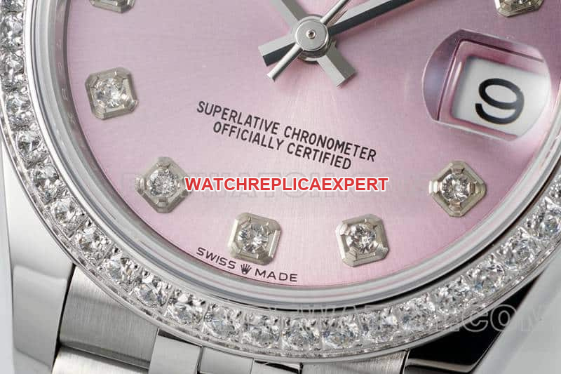 ARF FactoryRolex log top-tier pink plate diamond bezel31mm five grid link 278289front live photo