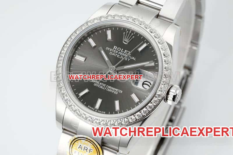 ARF FactoryRolex log 1:1super cloneblack dialdiamond bezel31mm three grid link 278289front live photo