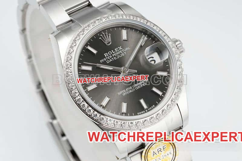 ARF FactoryRolex log 1:1super cloneblack dialdiamond bezel31mm three grid link 278289front live photo