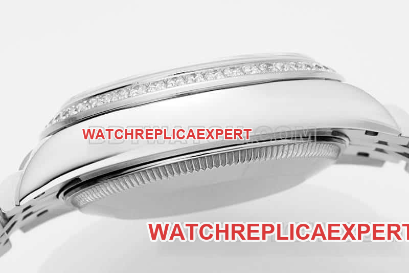 ARF factory Rolex log top imitation black disk Roman numerals diamond ring 31mm five compartment links 278289 side actual photo