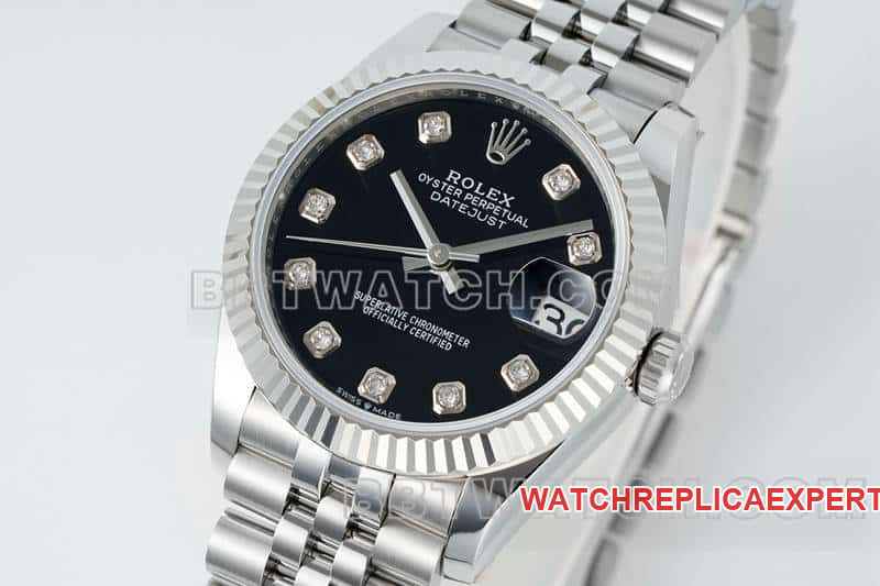 ARF FactoryRolex log 1:1top-tier replicablack dial31mm five grid link278274front live photo