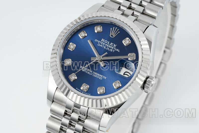 ARF FactoryRolex log top-tier replicablue dial31mm five grid link 278274front live photo