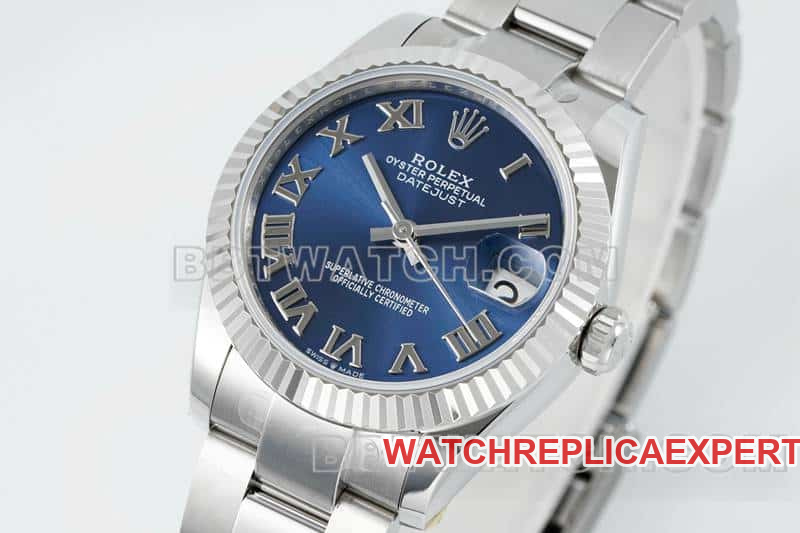 ARF FactoryRolex log 1:1super cloneblue dial Roman numerals 31mm three grid link 278274front live photo