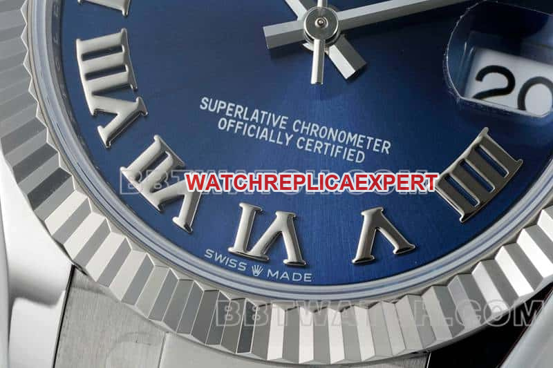 ARF FactoryRolex log 1:1super cloneblue dial Roman numerals 31mm three grid link 278274front live photo