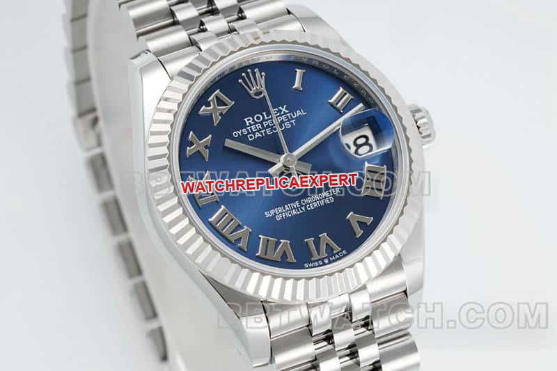 ARF FactoryRolex log super cloneblue dial Roman numerals 31mm five grid link 278274front live photo