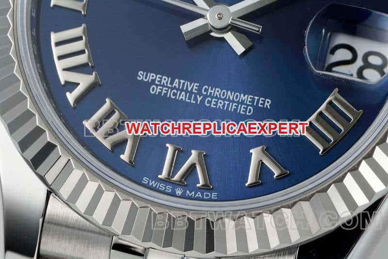 ARF FactoryRolex log super cloneblue dial Roman numerals 31mm five grid link 278274front live photo