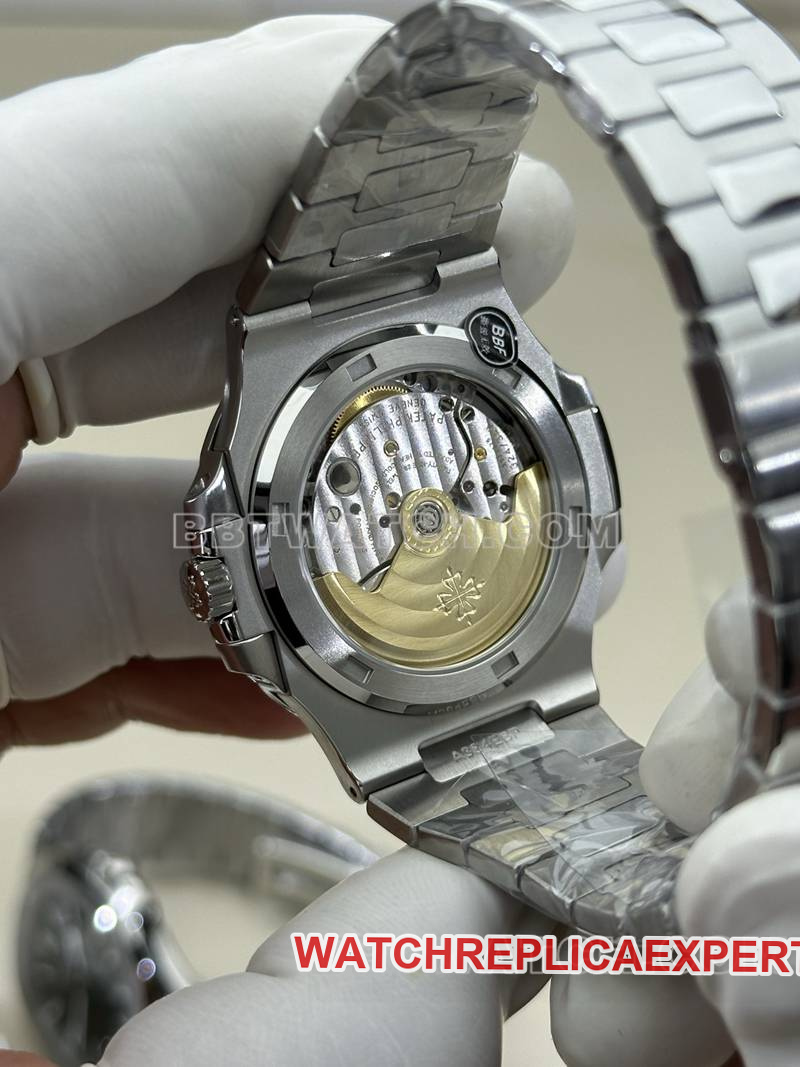 Patek Philippe1:1replica watch BBF factory Nautilus324movementblue dialsteel bracelet caseback live photo