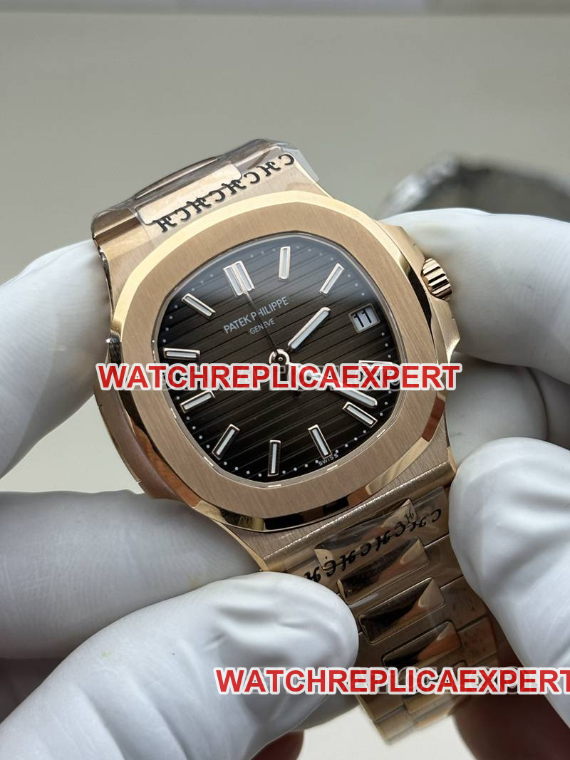 Patek Philippe collectible watch BBF factory Nautilusrose gold coffee plate 324movementsteel bracelet front live photo