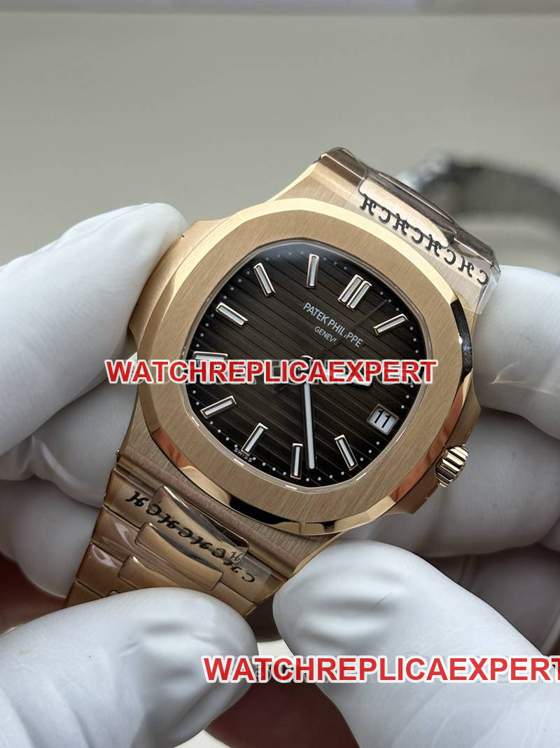 Patek Philippe collectible watch BBF factory Nautilusrose gold coffee plate 324movementsteel bracelet front live photo