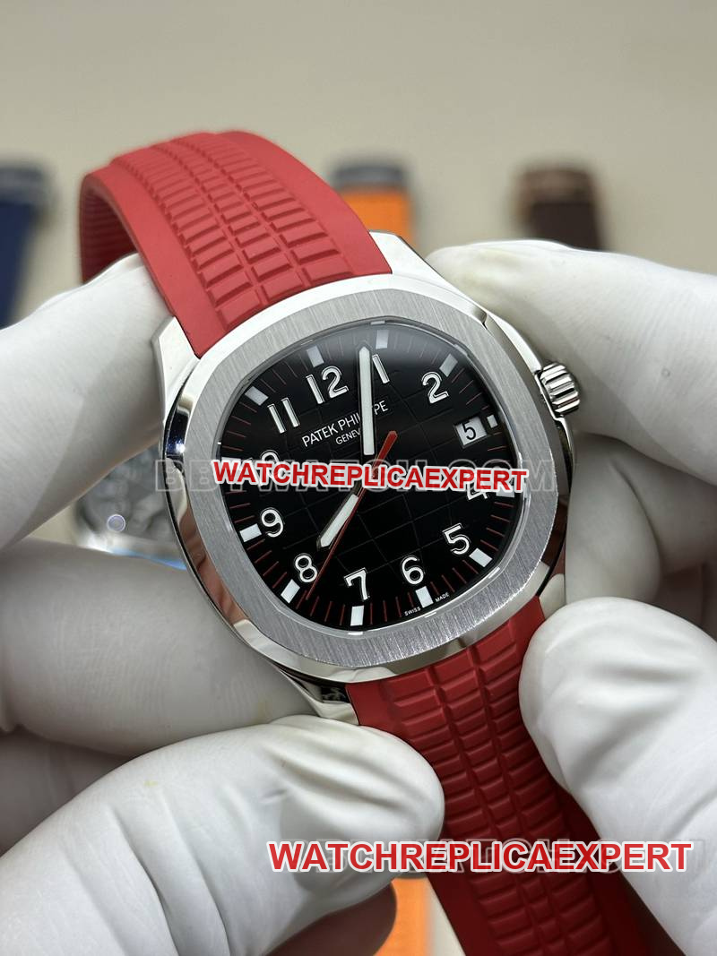 Patek Philippe1:1replica watch BBF factory grenade black dial red rubber model 5167Afront live photo