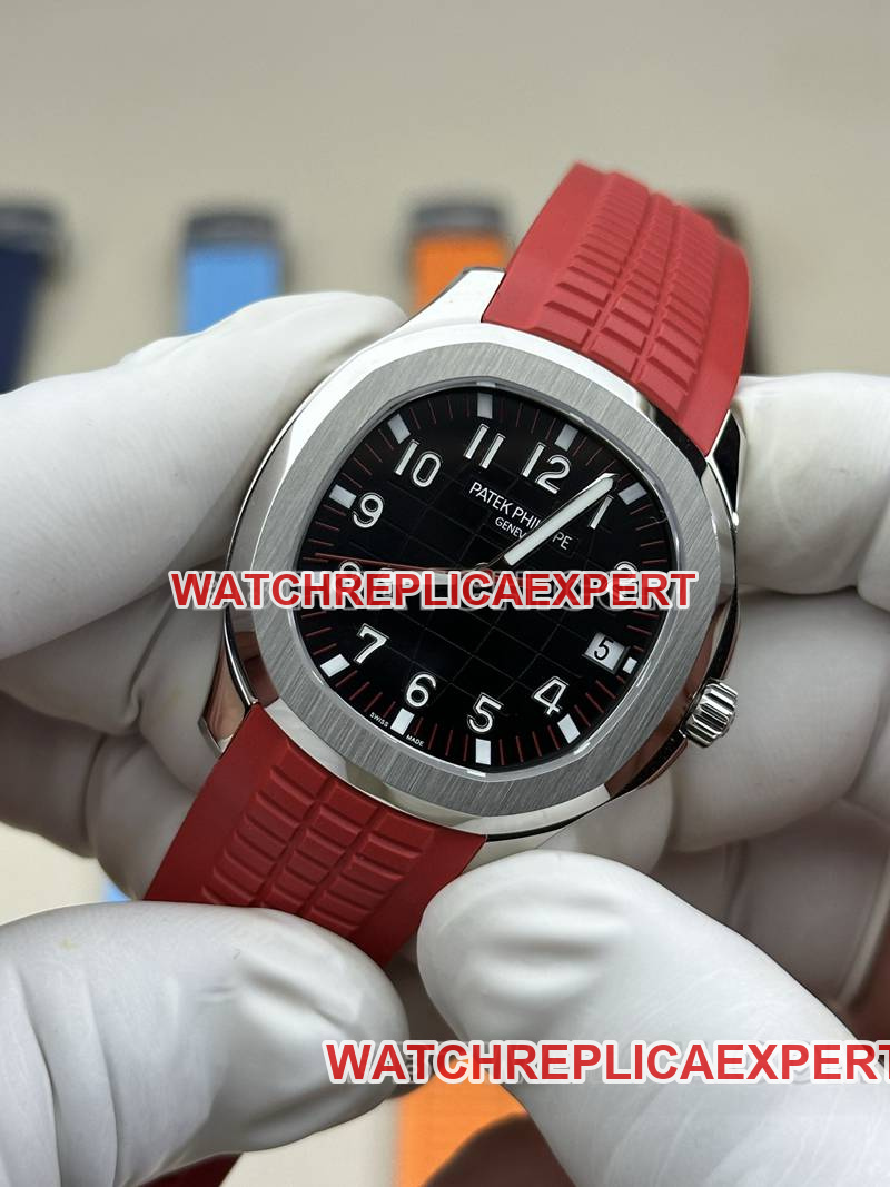 Patek Philippe1:1replica watch BBF factory grenade black dial red rubber model 5167Afront live photo