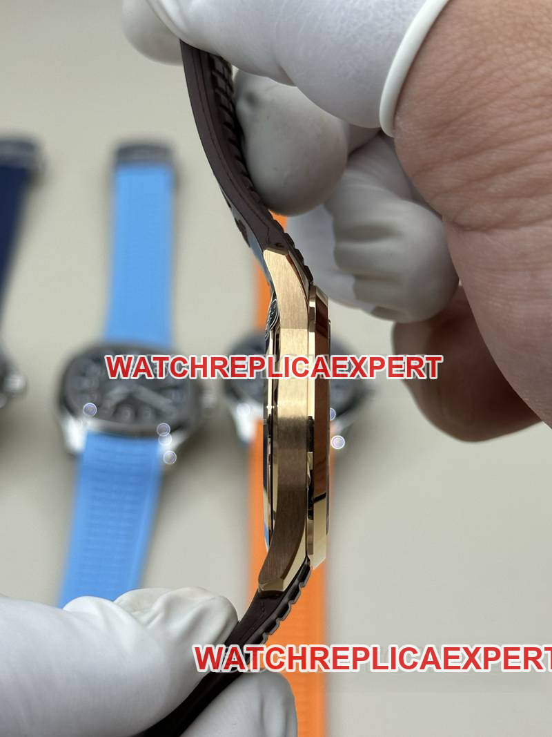Patek Philippe collectible watch BBF factory grenade rose gold dark brown plate brown rubber model 5167Rside live photo