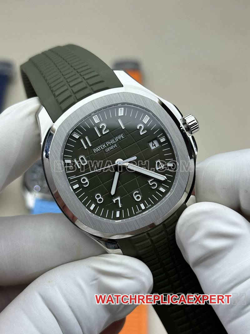 Patek Philippetop-tier watch BBF factory grenade green dial green rubber model 5168Gfront live photo