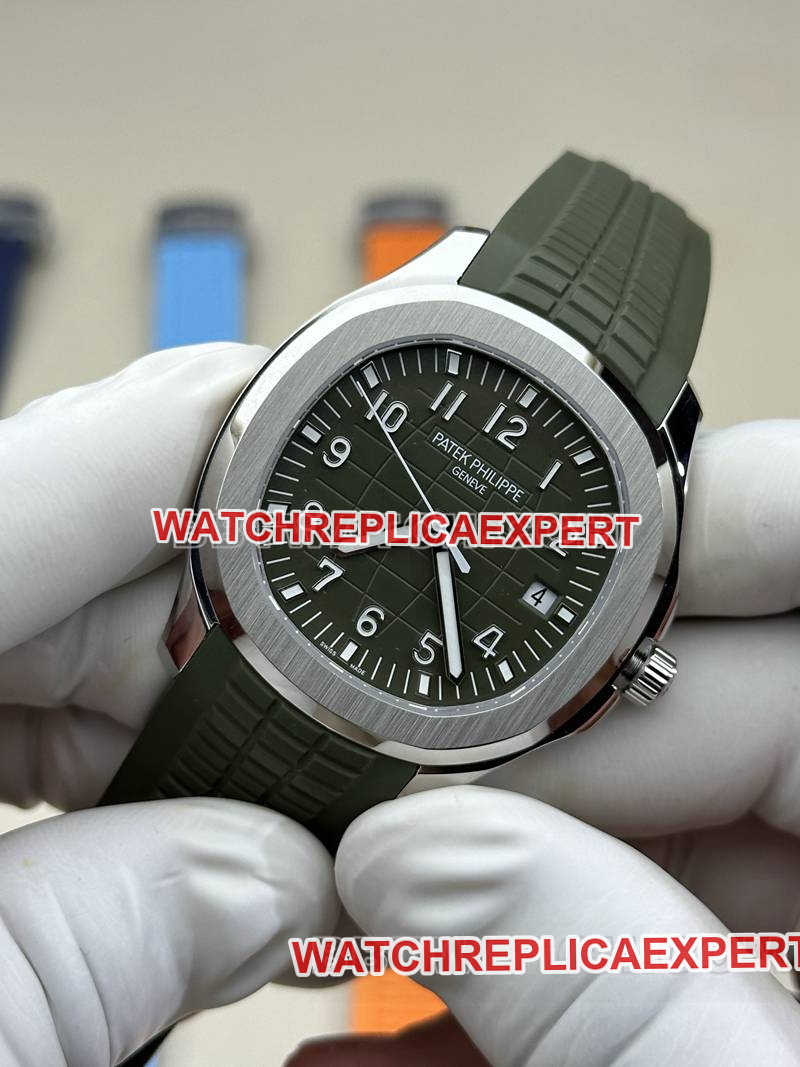 Patek Philippetop-tier watch BBF factory grenade green dial green rubber model 5168Gfront live photo