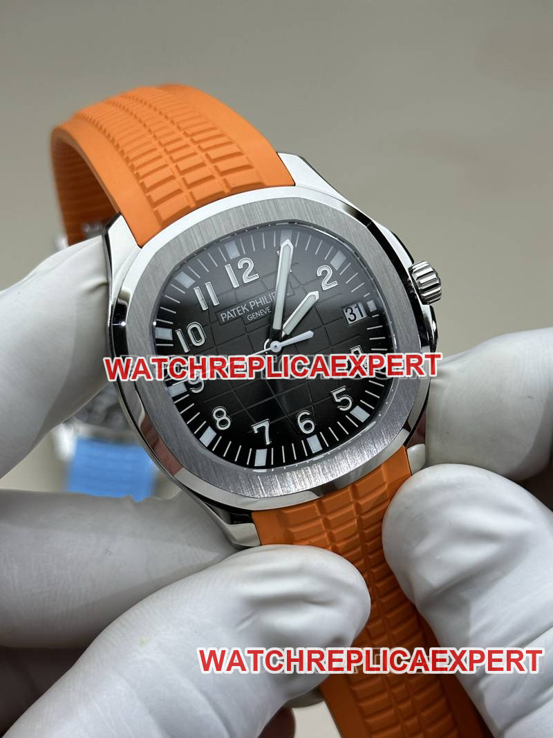 Patek Philippe1:1replica watch BBF factory grenade black dial orange rubber model 5167Afront live photo