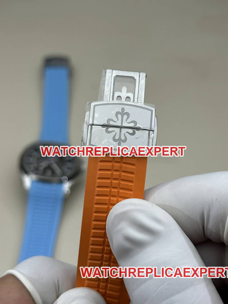 Patek Philippe1:1replica watch BBF factory grenade black dial orange rubber model 5167Abraceletlive photos