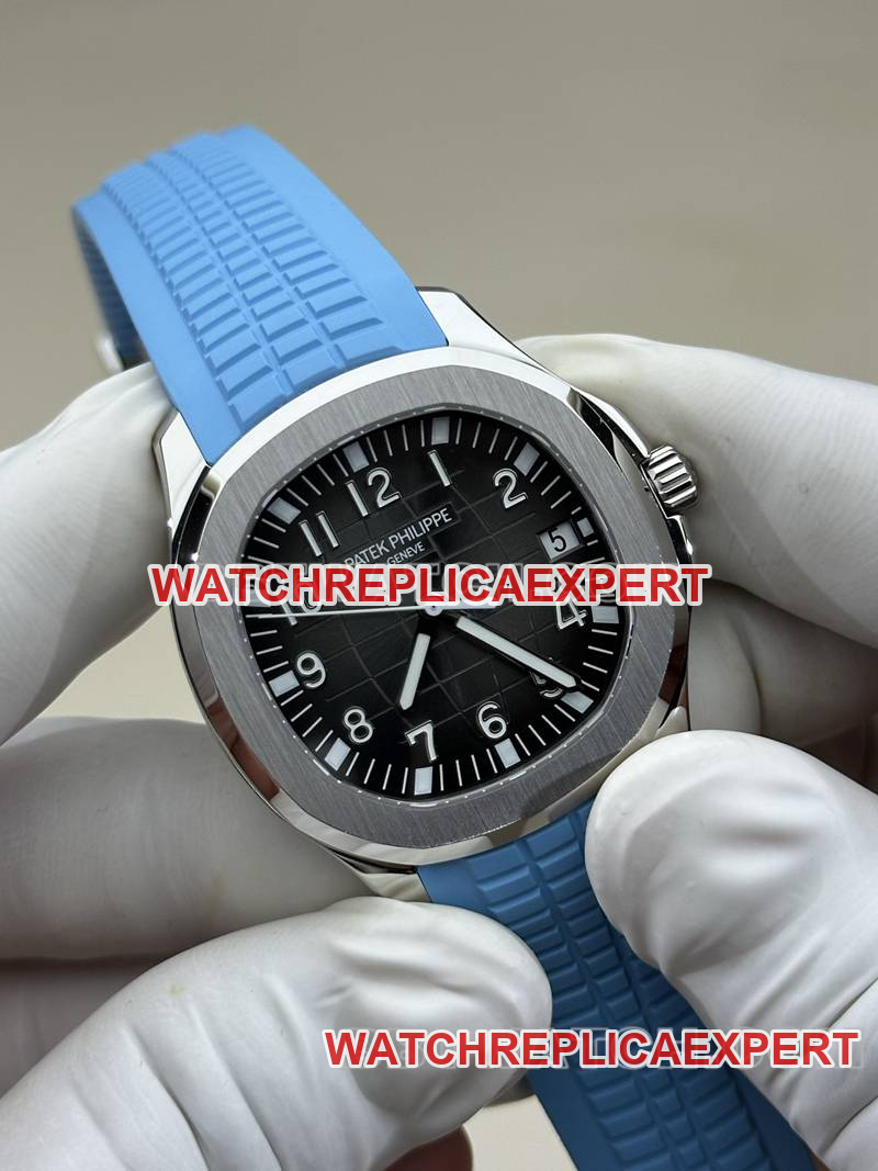Patek Philippe watch BBF factory grenade black dial blue rubber model 5167Afront live photo
