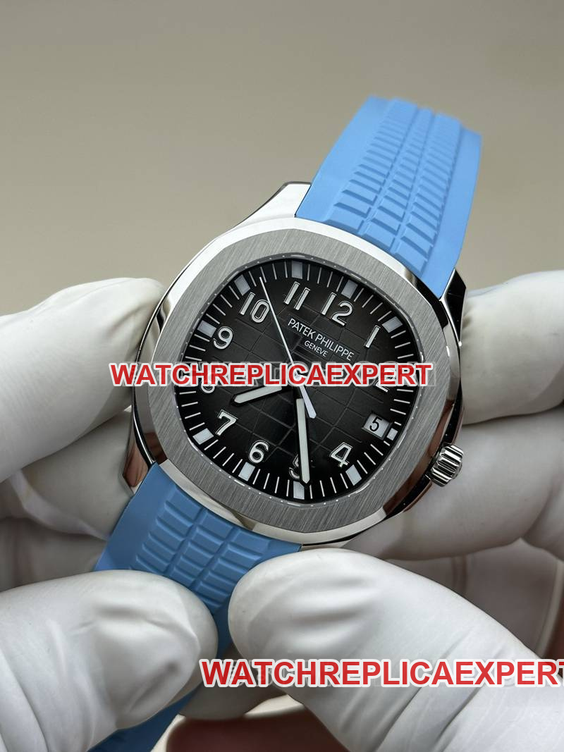 Patek Philippe watch BBF factory grenade black dial blue rubber model 5167Afront live photo