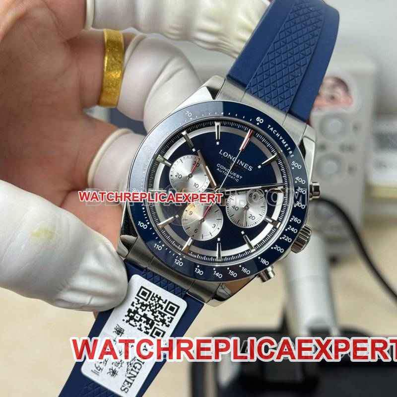 Longinestop-tier watch AF Factory Concas blue dial7750movement42mm rubber model front live photo