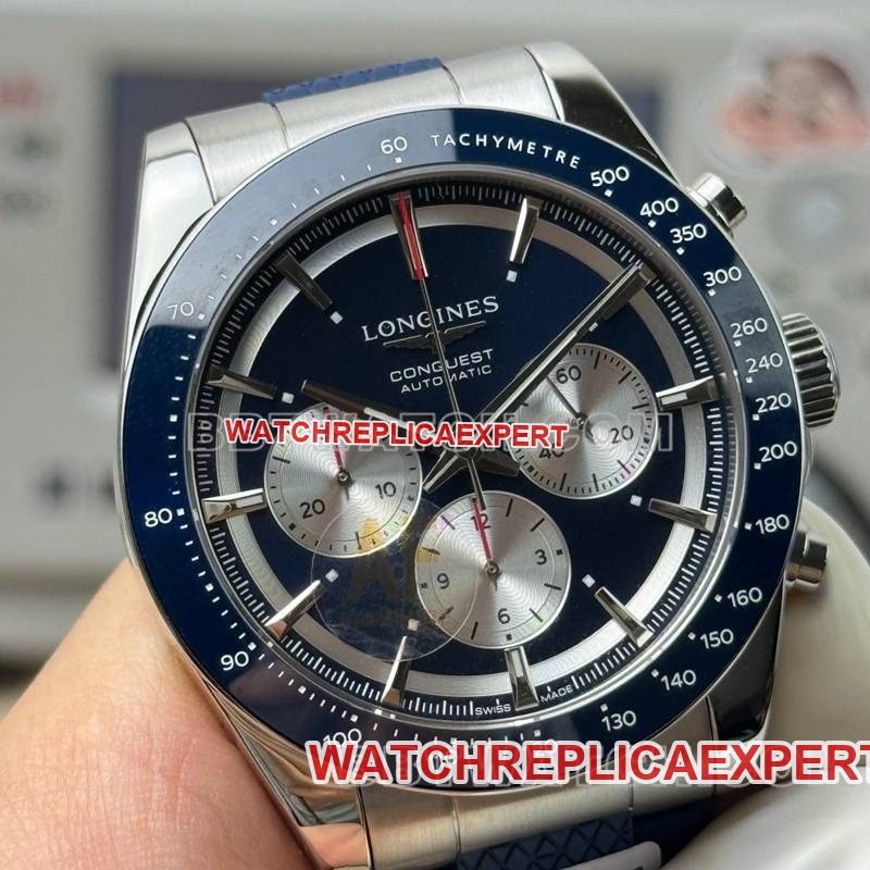 Longinestop-tier watch AF Factory Concas blue dial7750movement42mm rubber model front live photo