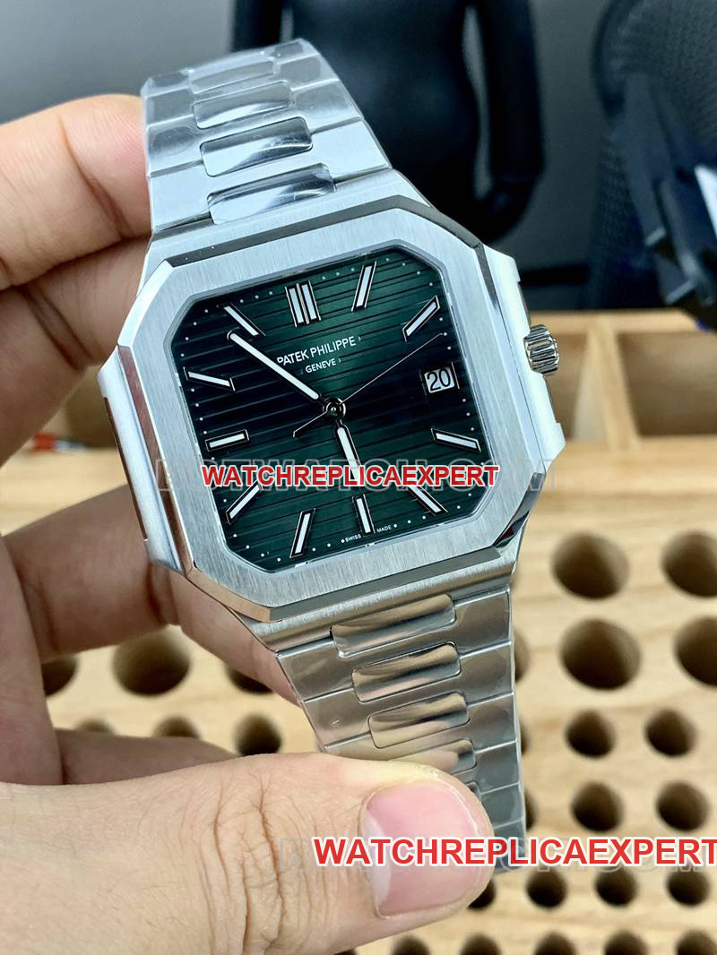 Patek Philippe1:1replica watch PPF FactoryCubitusgreen dial45MMsteel bracelet model 5821front live photo