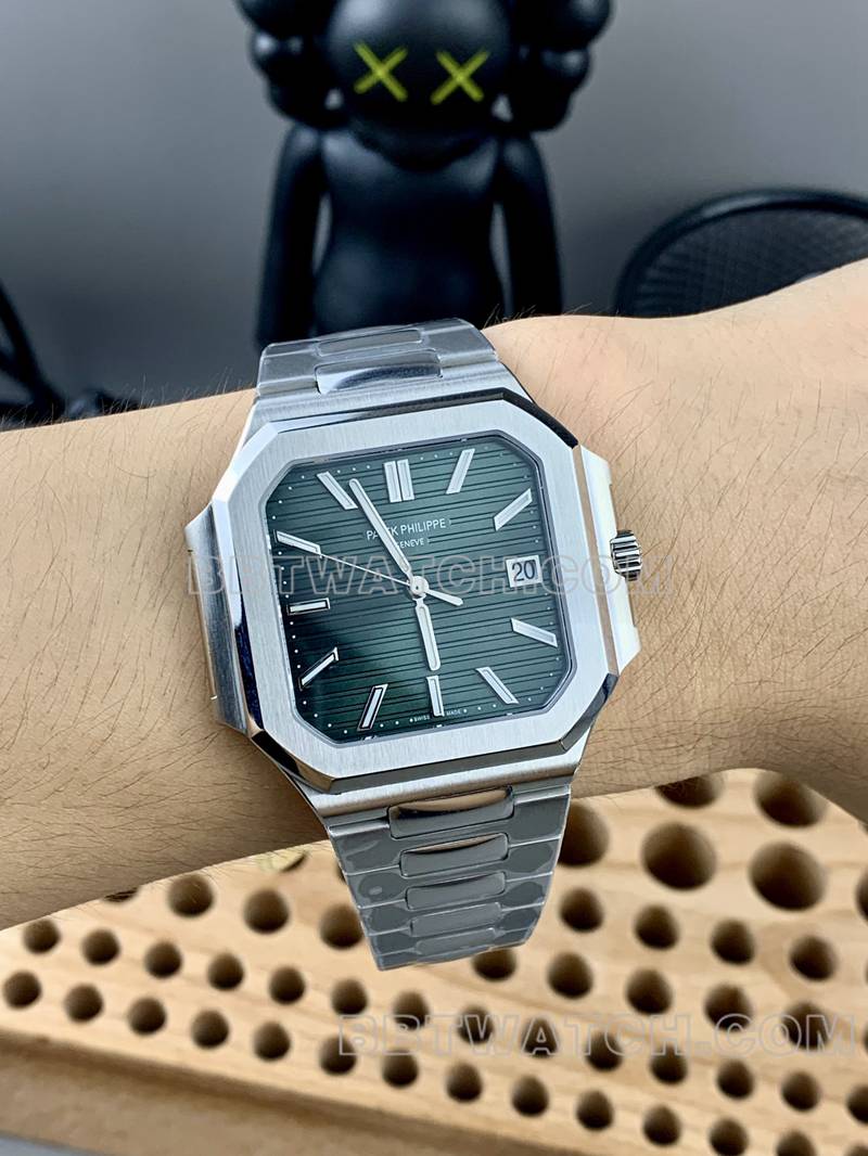 Patek Philippe1:1replica watch PPF FactoryCubitusgreen dial45MMsteel bracelet model 5821front live photo