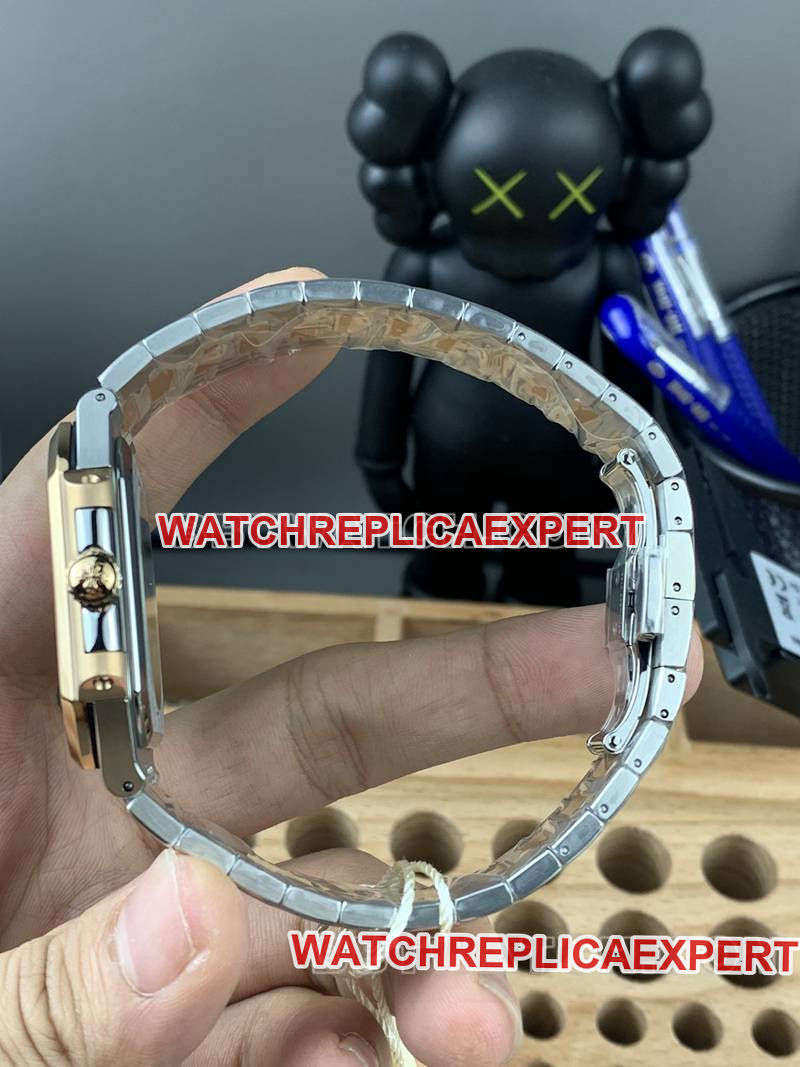 Patek Philippe collectible watch PPF FactoryCubitusblue dial45MM gold steel bracelet model 5821side live photo