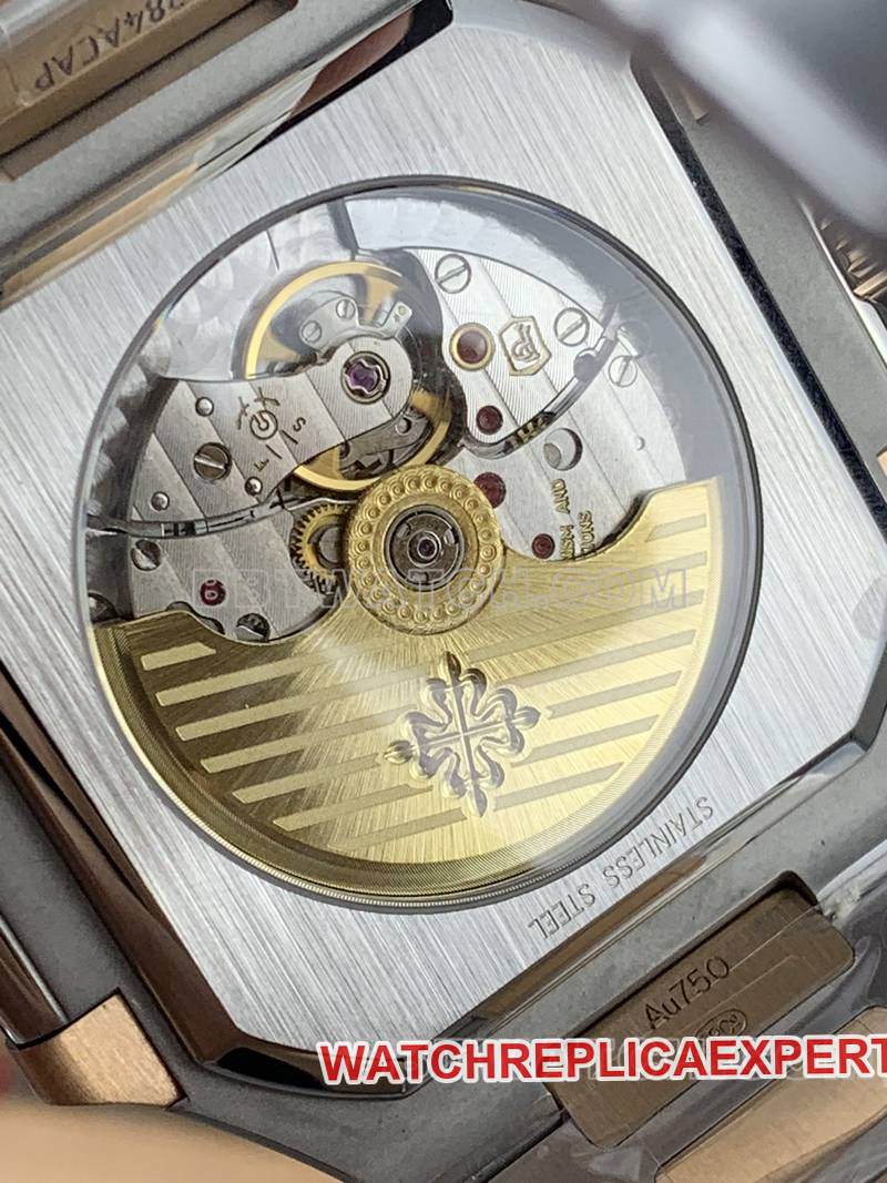 Patek Philippe collectible watch PPF FactoryCubitusblue dial45MM gold steel bracelet model 5821caseback live photo