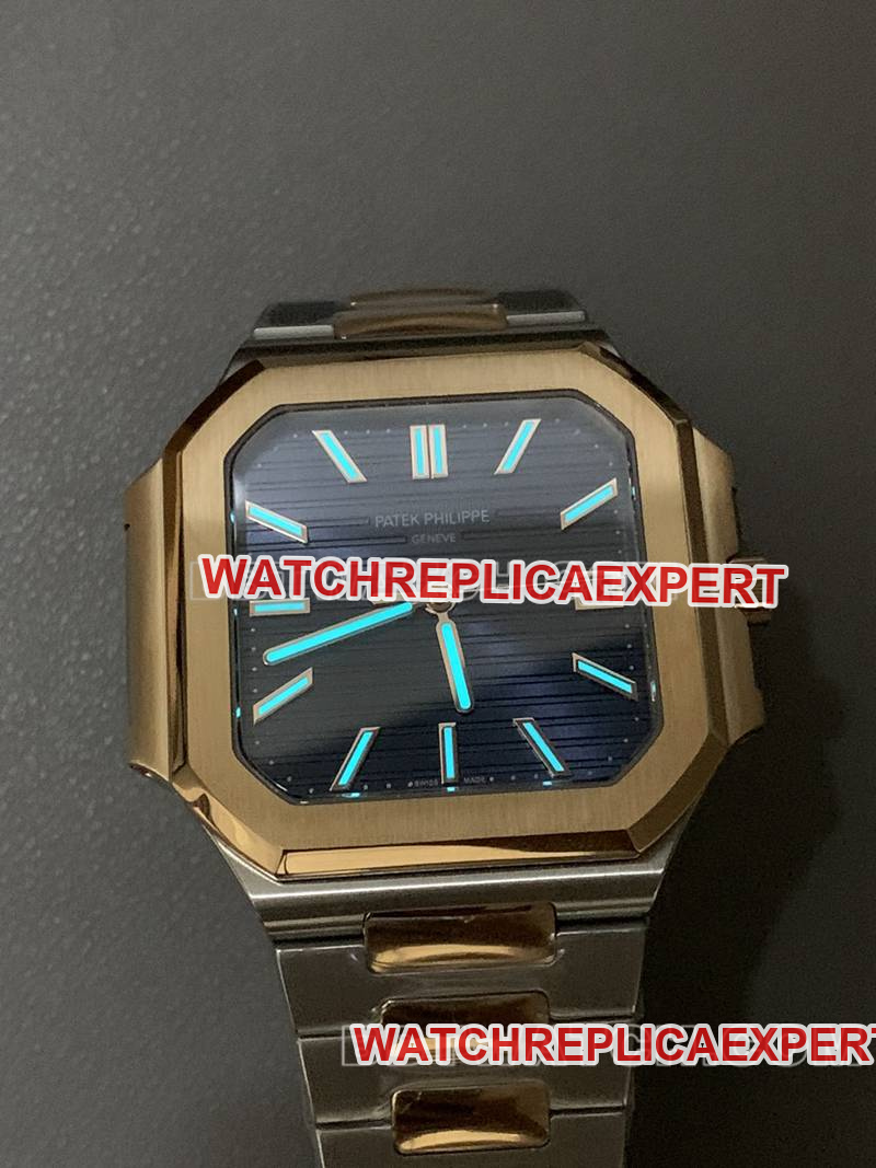 Patek Philippe collectible watch PPF FactoryCubitusblue dial45MM gold steel bracelet model 5821lumelive photos