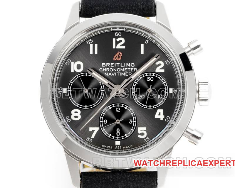Breitling1:1replica watch BLS factory overseas gray plate 41mmchronograph7750movementleather strap model front live photo