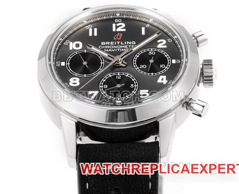 Breitling1:1replica watch BLS factory overseas gray plate 41mmchronograph7750movementleather strap model front live photo