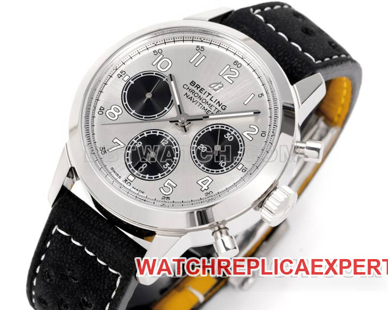 Breitling watch BLS factory transoceanic silver dial41mmchronograph7750movementleather strap model front live photo