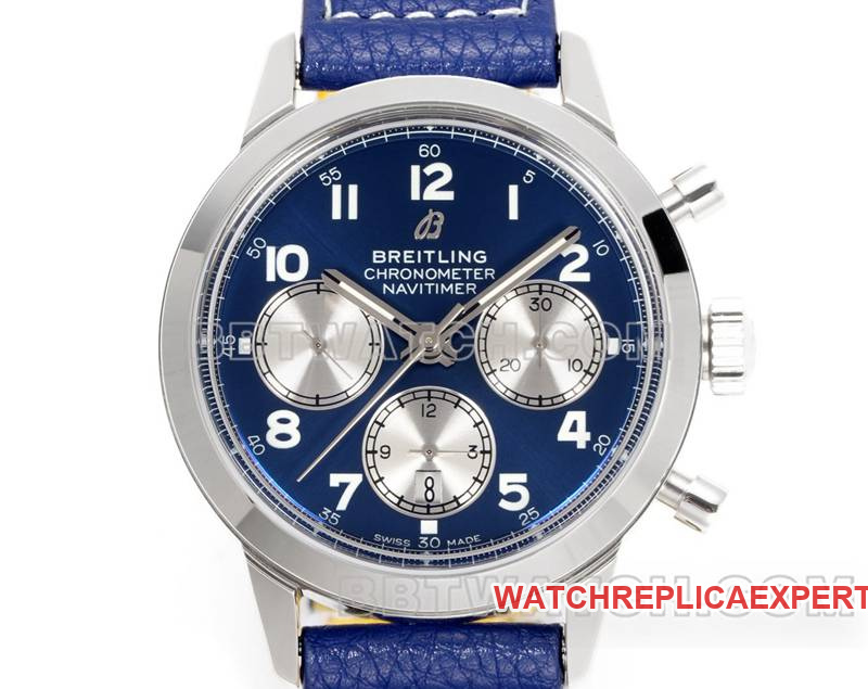Breitling collectible watch BLS factory Yueyang blue dial41mmchronograph7750movementleather strap model front live photo