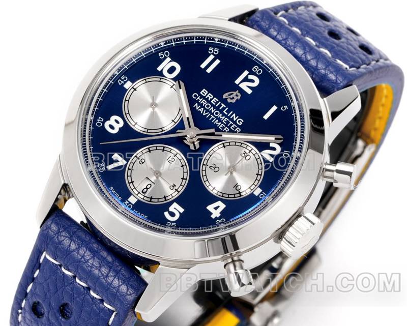 Breitling collectible watch BLS factory Yueyang blue dial41mmchronograph7750movementleather strap model front live photo