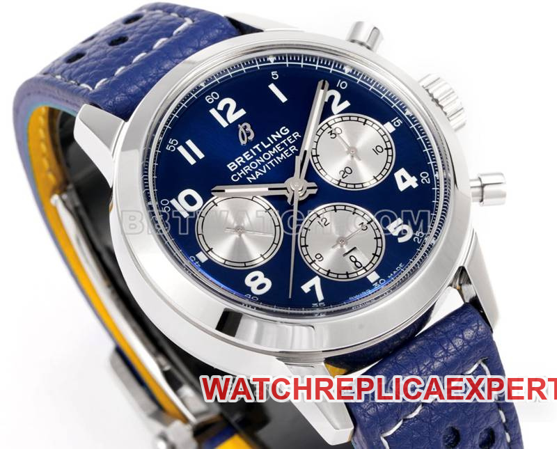 Breitling collectible watch BLS factory Yueyang blue dial41mmchronograph7750movementleather strap model front live photo