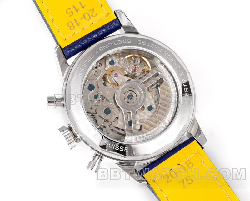 Breitling collectible watch BLS factory Yueyang blue dial41mmchronograph7750movementleather strap caseback live photo