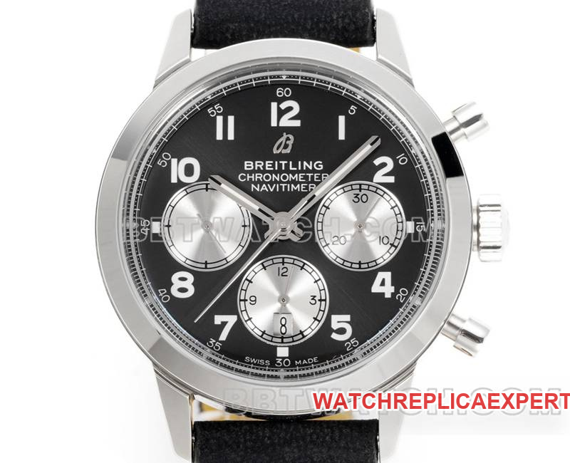 Breitlingtop-tier watch BLS factory Yueyang black dial41mmchronograph7750movementleather strap model front live photo