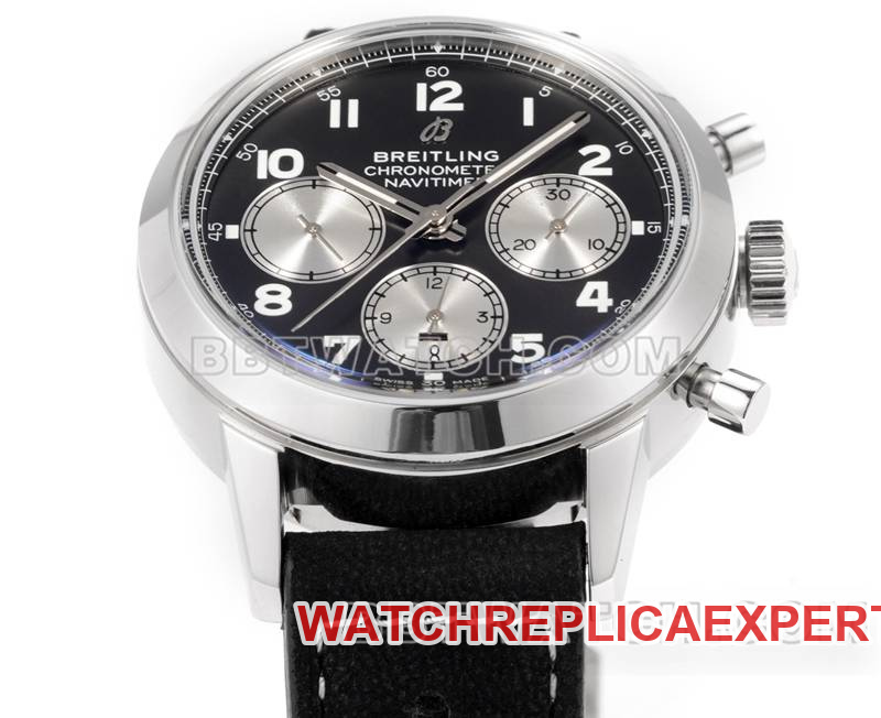 Breitlingtop-tier watch BLS factory Yueyang black dial41mmchronograph7750movementleather strap model front live photo