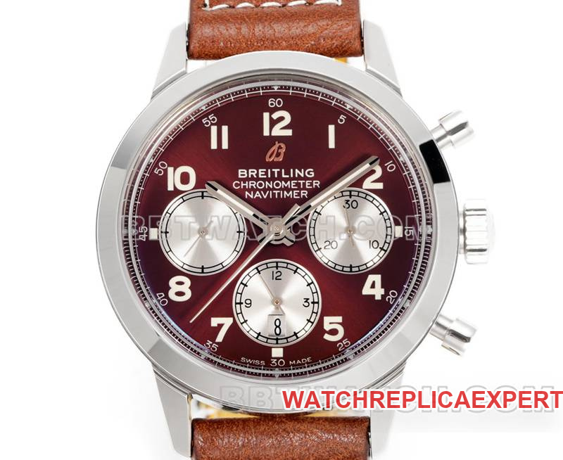 Breitling's collectible watch BLS factory Yueyang red brown plate 41mmchronograph7750movementleather strap model front live photo