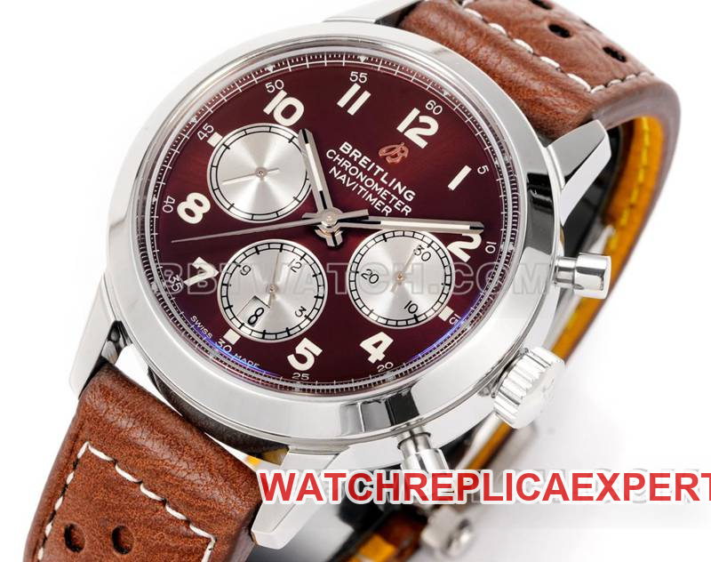 Breitling's collectible watch BLS factory Yueyang red brown plate 41mmchronograph7750movementleather strap model front live photo