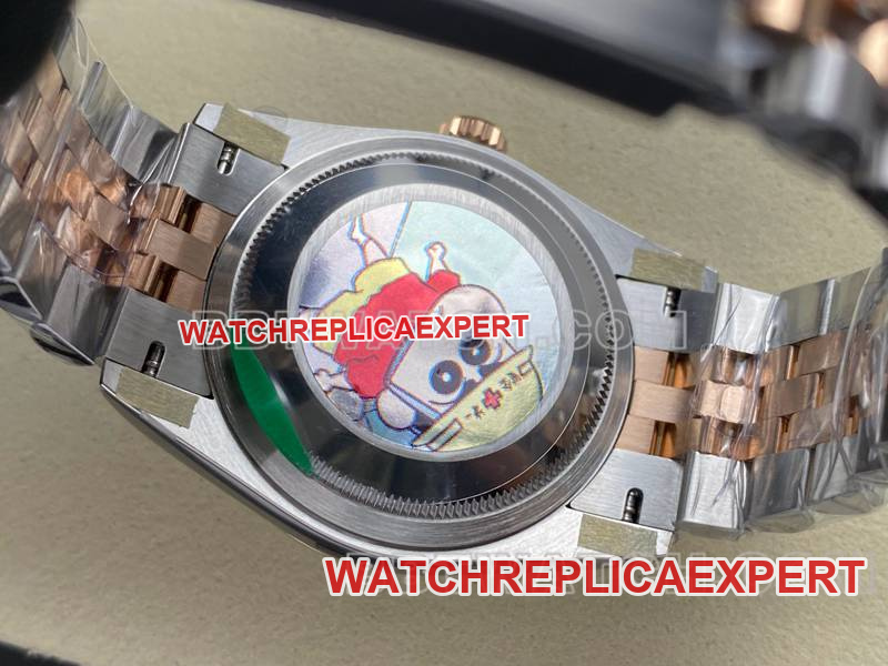 Rolextop-tier watch ARF FactoryDatejust mother-of-pearl disc 36mm rose goldsteel bracelet caseback live photo