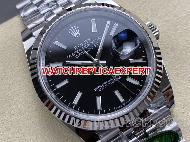 Rolextop-tier watch ARF FactoryDatejustblack dial36mmsteel bracelet front live photo