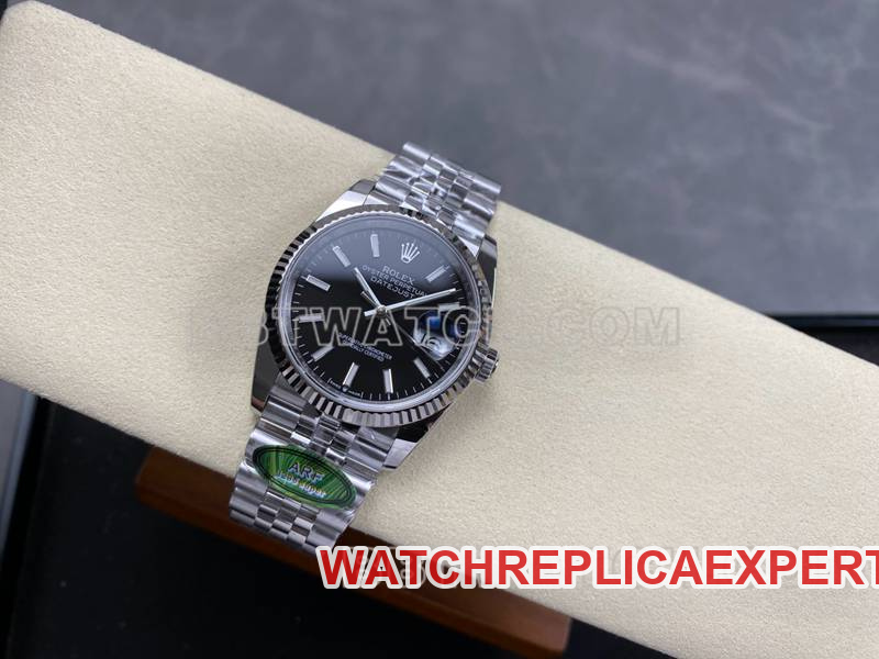 Rolextop-tier watch ARF FactoryDatejustblack dial36mmsteel bracelet front live photo