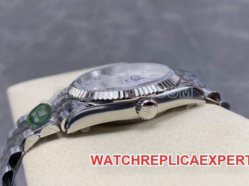Rolex1:1replica watch ARF FactoryDatejust mother-of-pearl disc 36mm steel bracelet model side live photo