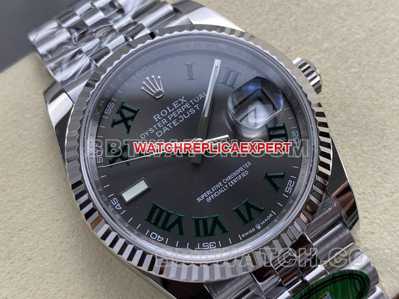 Rolex collectible watch ARF FactoryDatejust gray dial Roman numerals 36mm steel bracelet model front live photo