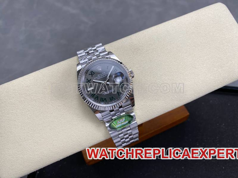 Rolex collectible watch ARF FactoryDatejust gray dial Roman numerals 36mm steel bracelet model front live photo