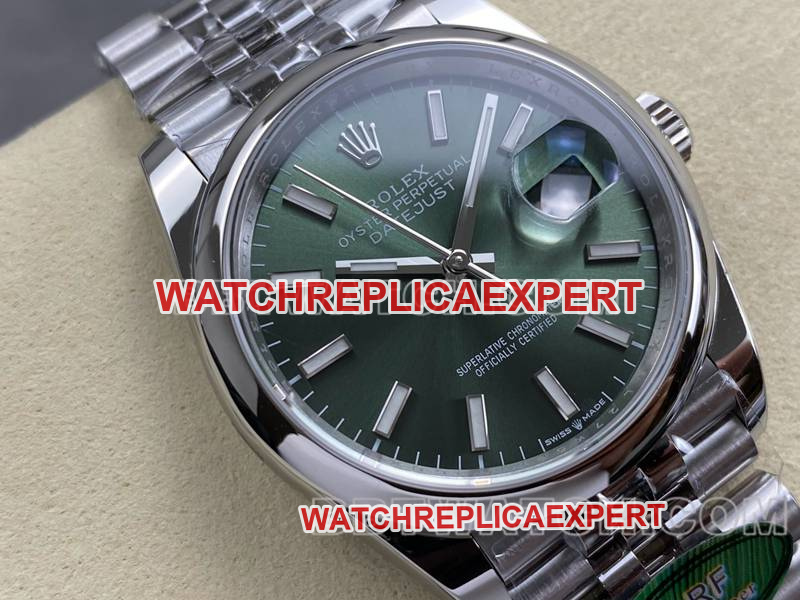 Rolextop-tier watch ARF FactoryDatejustgreen dial aperture 36mmsteel bracelet front live photo