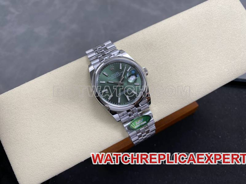 Rolextop-tier watch ARF FactoryDatejustgreen dial aperture 36mmsteel bracelet front live photo