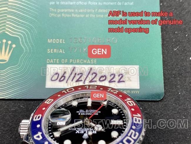 ARF Factory Rolex Top collectible watches GMT Cola Ring 126710 Review